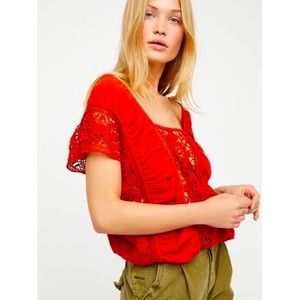Free People Little Secret Top Red Large